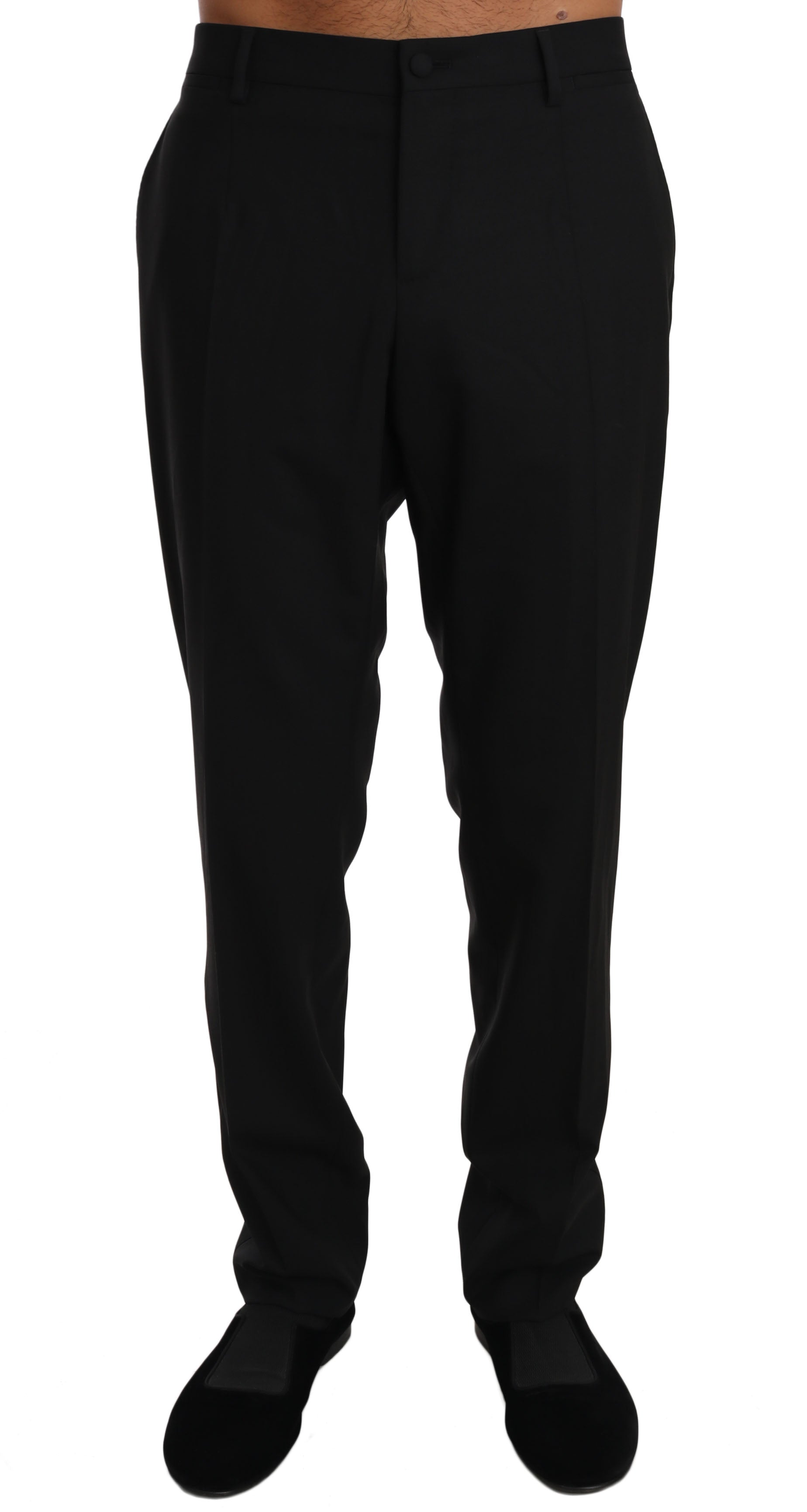Dolce & Gabbana Black Wool Stretch Dress Trousers Pants Dolce & Gabbana