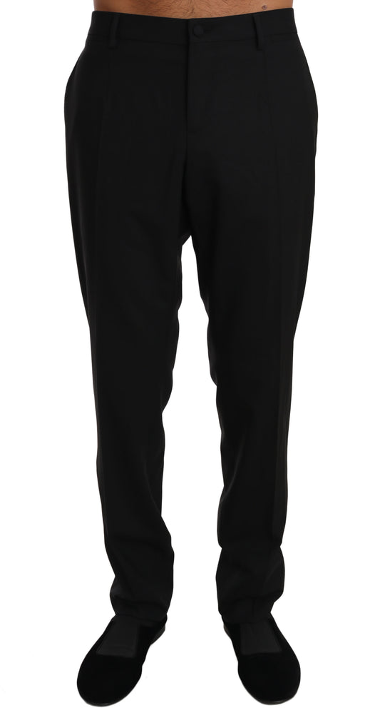 Dolce & Gabbana Black Wool Stretch Dress Trousers Pants Dolce & Gabbana
