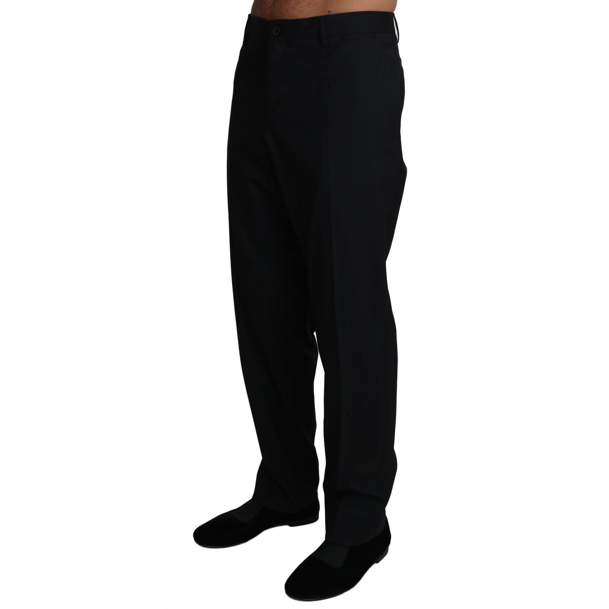 Dolce & Gabbana Black Wool Stretch Dress Trousers Pants Dolce & Gabbana