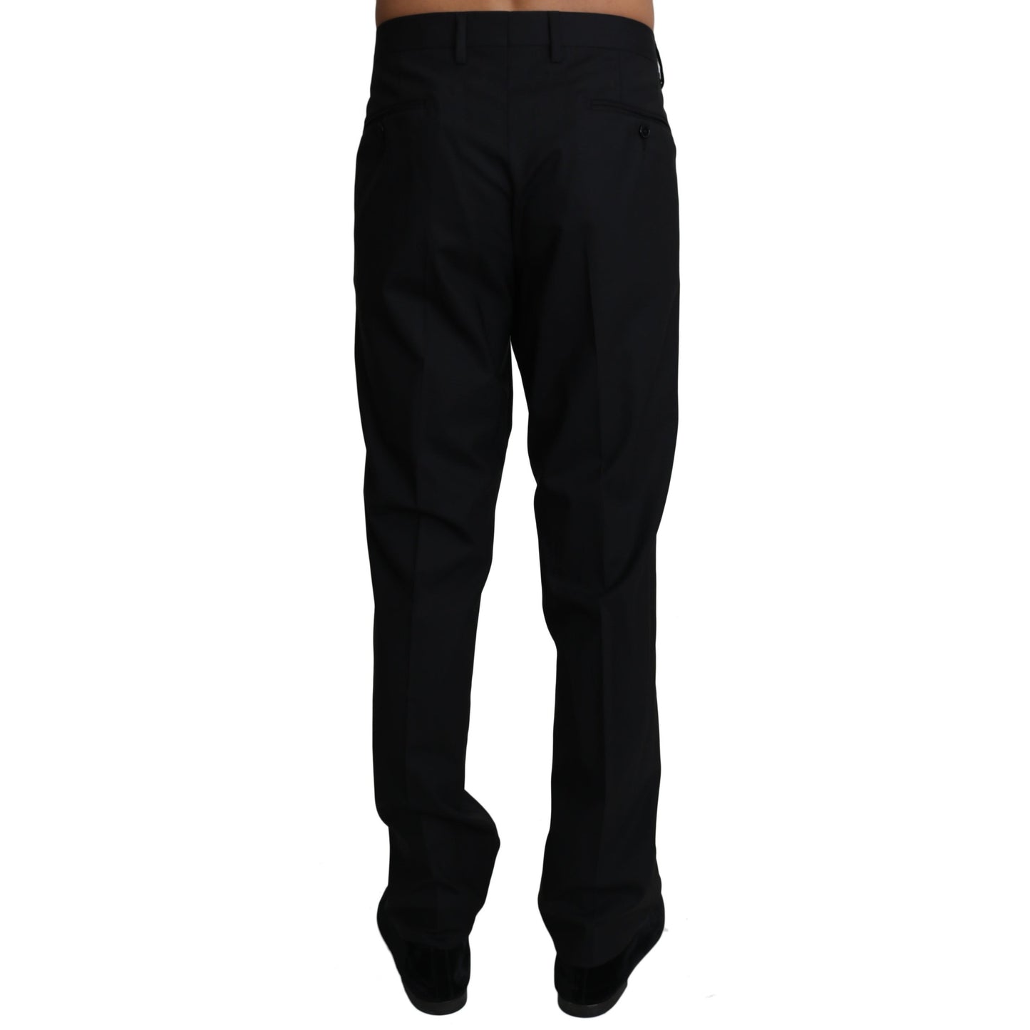 Dolce & Gabbana Black Wool Stretch Dress Trousers Pants Dolce & Gabbana