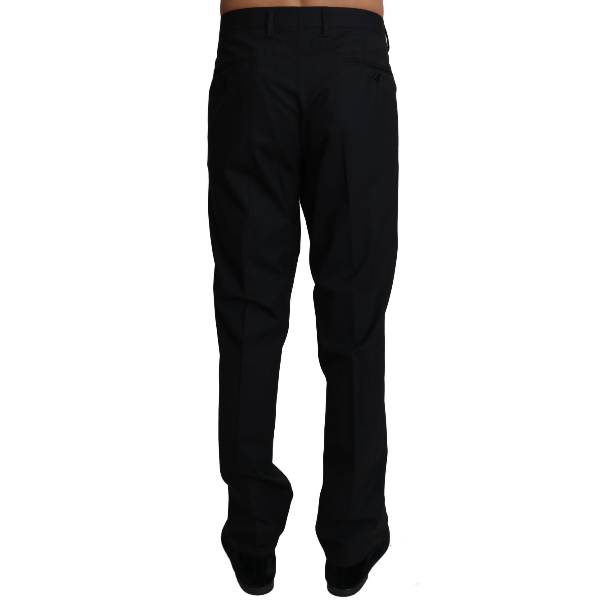 Dolce & Gabbana Black Wool Stretch Dress Trousers Pants Dolce & Gabbana