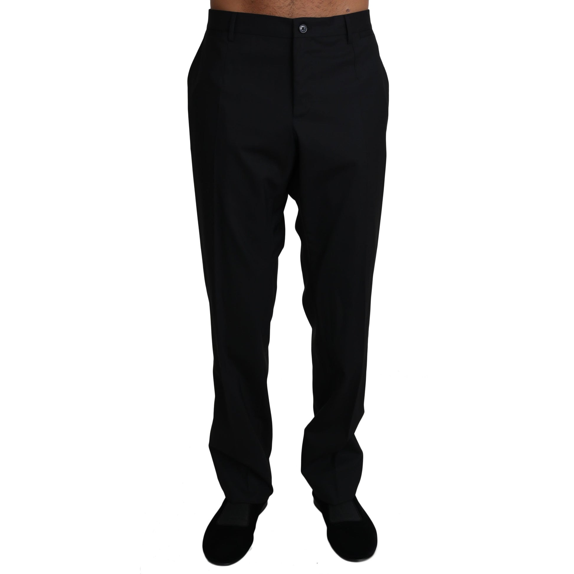 Dolce & Gabbana Black Wool Stretch Dress Trousers Pants Dolce & Gabbana