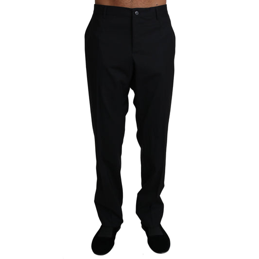 Dolce & Gabbana Black Wool Stretch Dress Trousers Pants Dolce & Gabbana