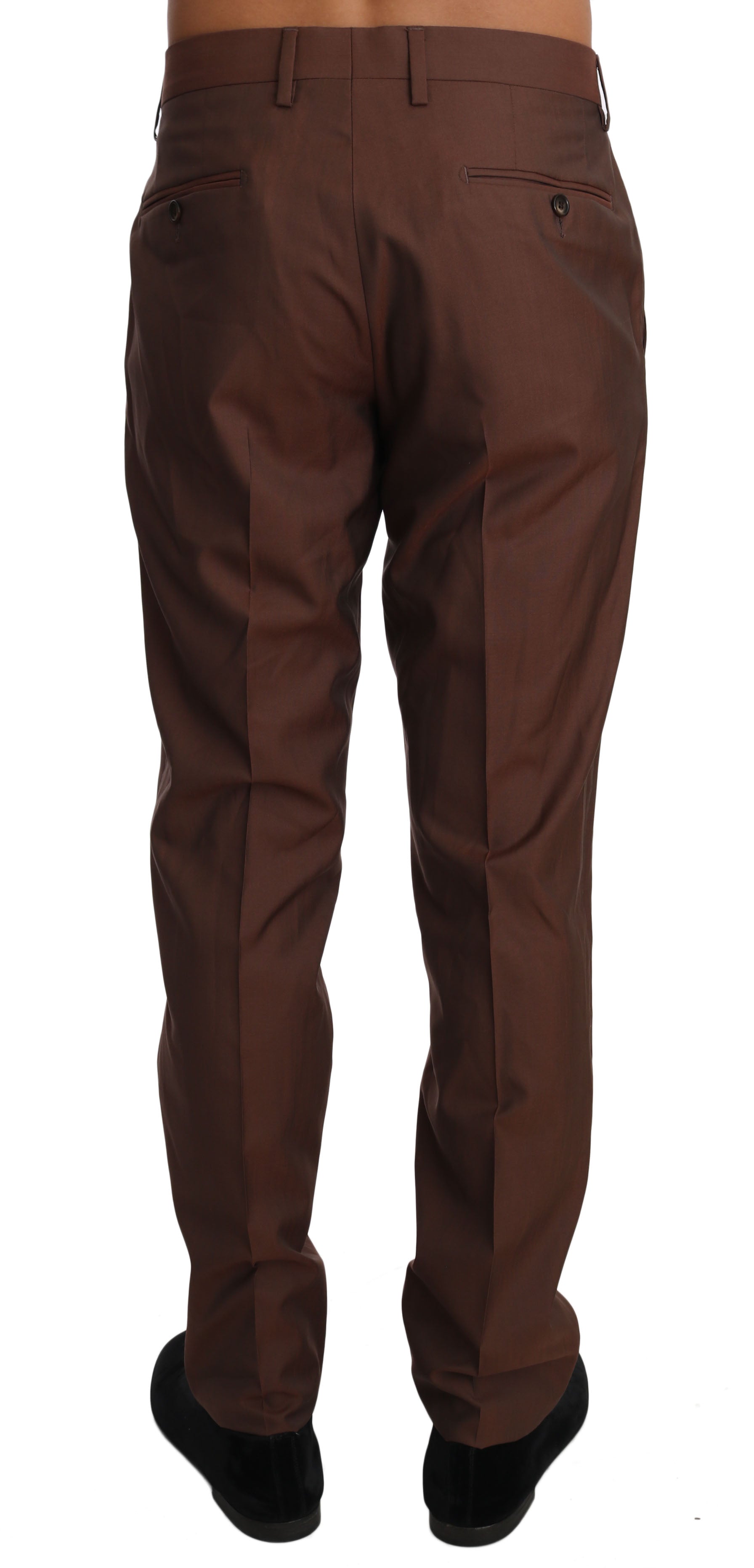 Dolce & Gabbana Brown Wool Silk Formal Trousers Pants Dolce & Gabbana