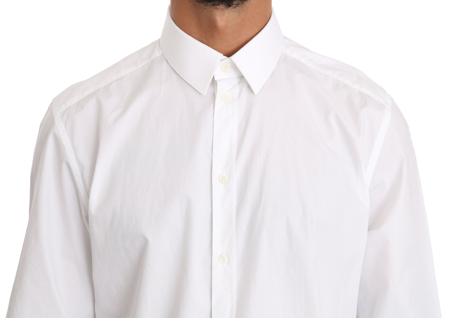 Dolce & Gabbana White Cotton GOLD Dress Shirt Dolce & Gabbana