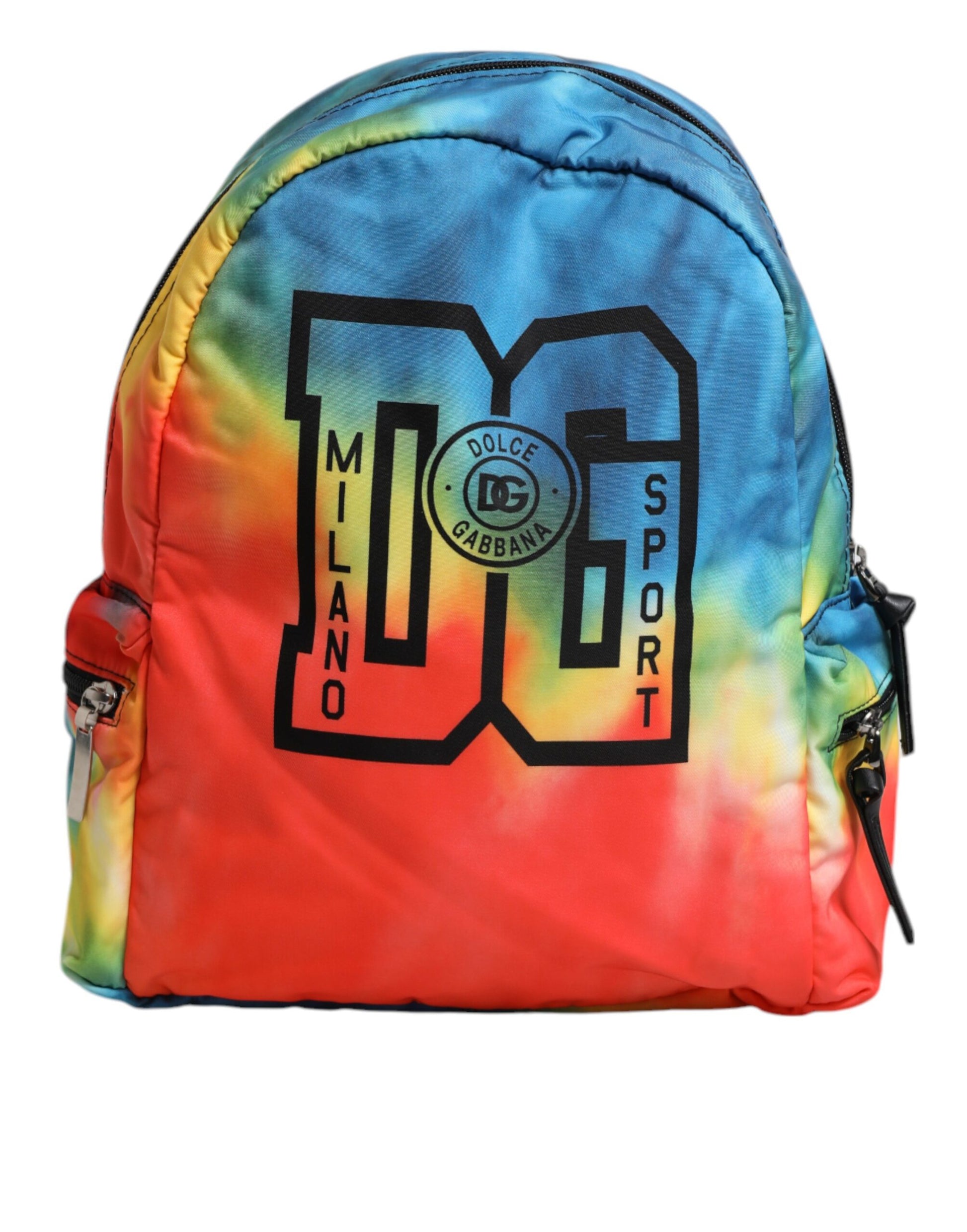 Dolce & Gabbana Multicolor Tie Dye Nylon Logo Print Kids Backpack Bag Dolce & Gabbana