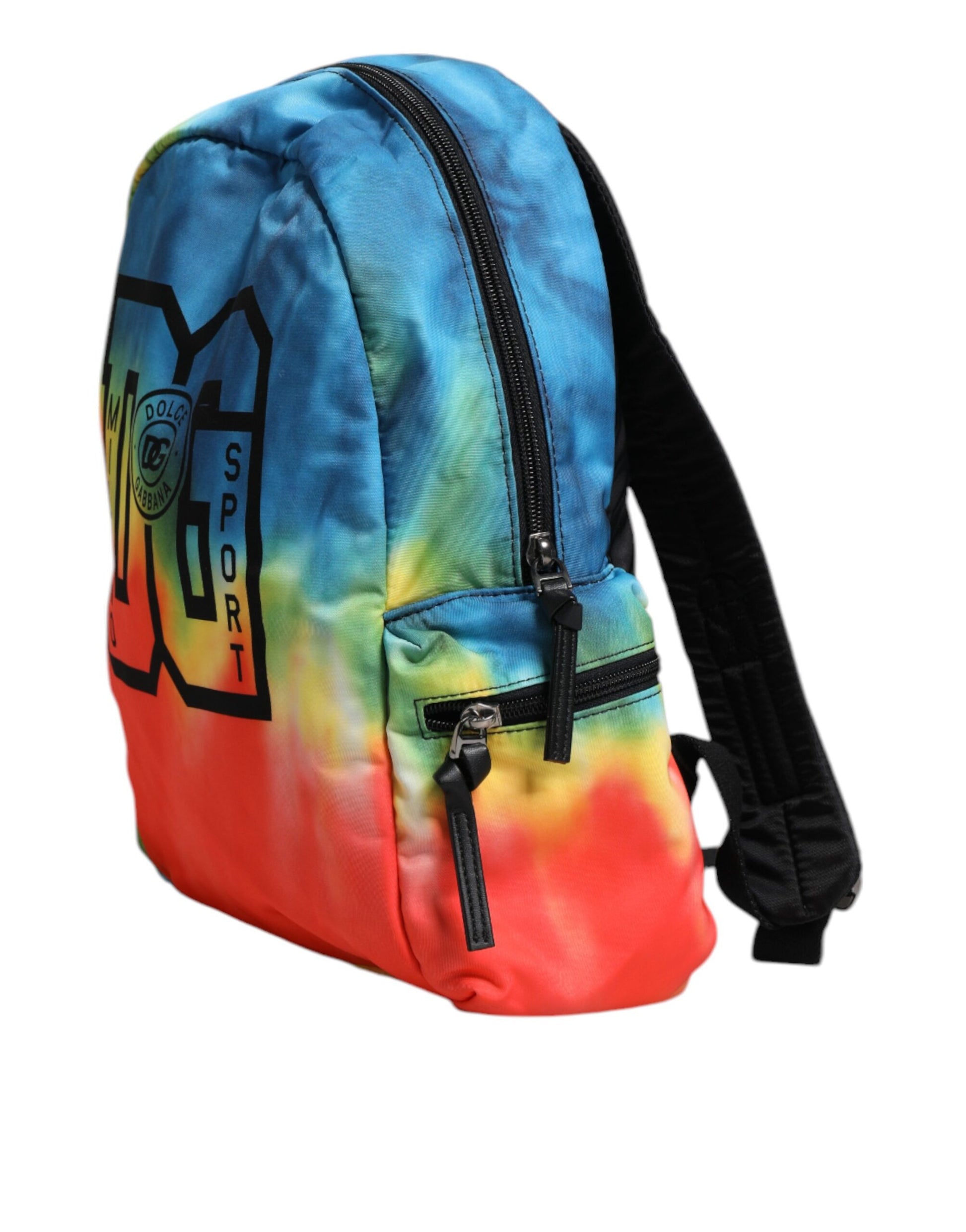 Dolce & Gabbana Multicolor Tie Dye Nylon Logo Print Kids Backpack Bag Dolce & Gabbana