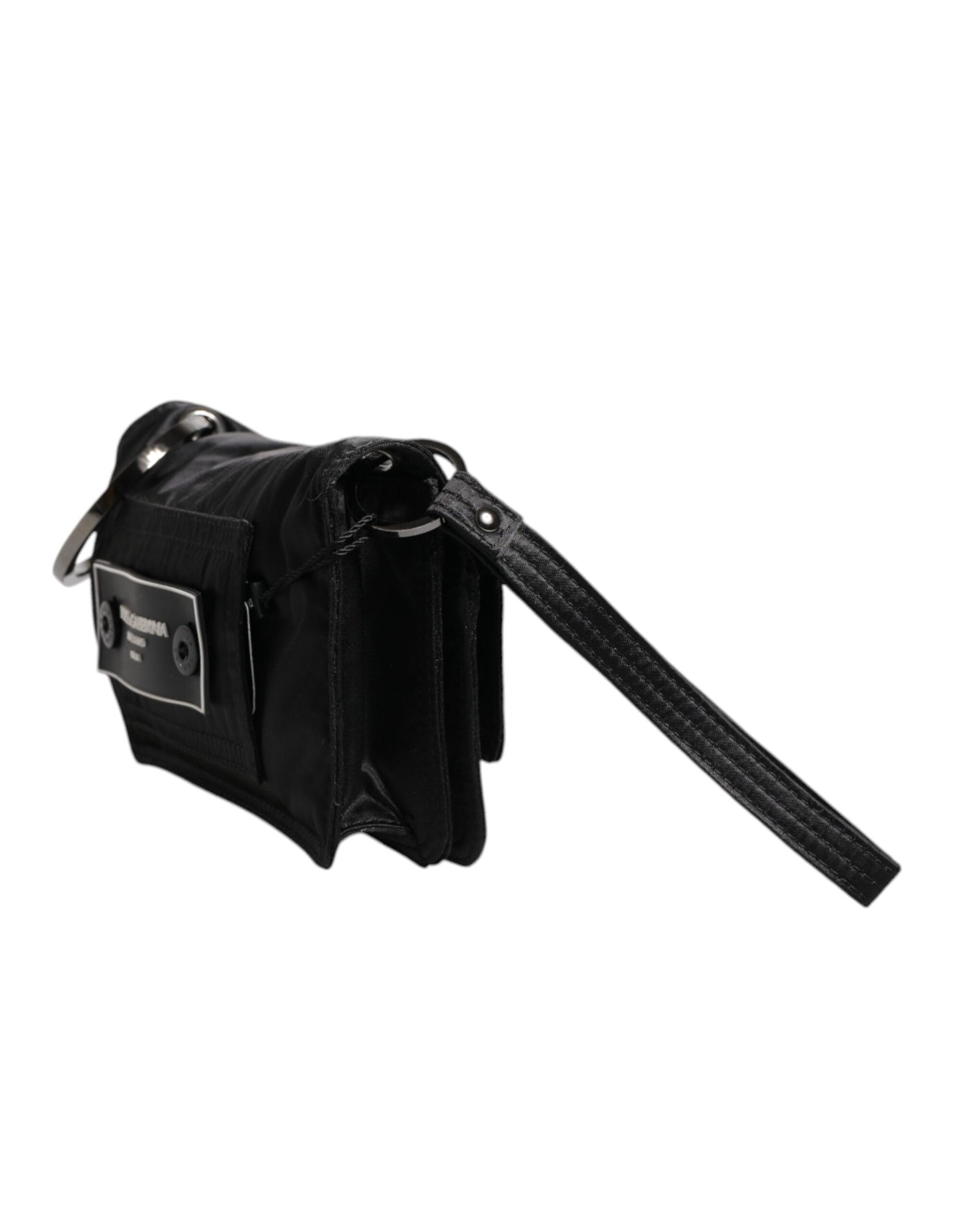 Dolce & Gabbana Black Fabric Logo Two Way Clutch Crossbody Bag Dolce & Gabbana