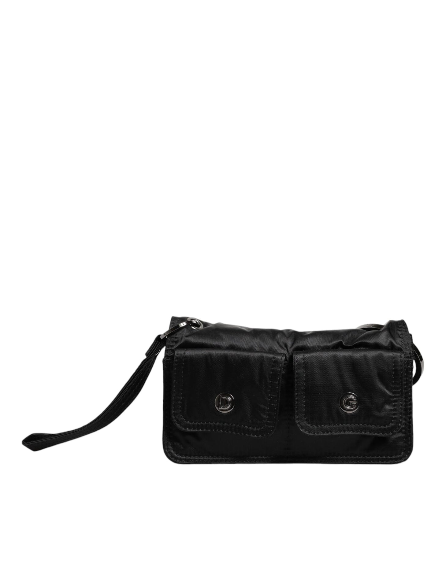 Dolce & Gabbana Black Fabric Logo Two Way Clutch Crossbody Bag Dolce & Gabbana