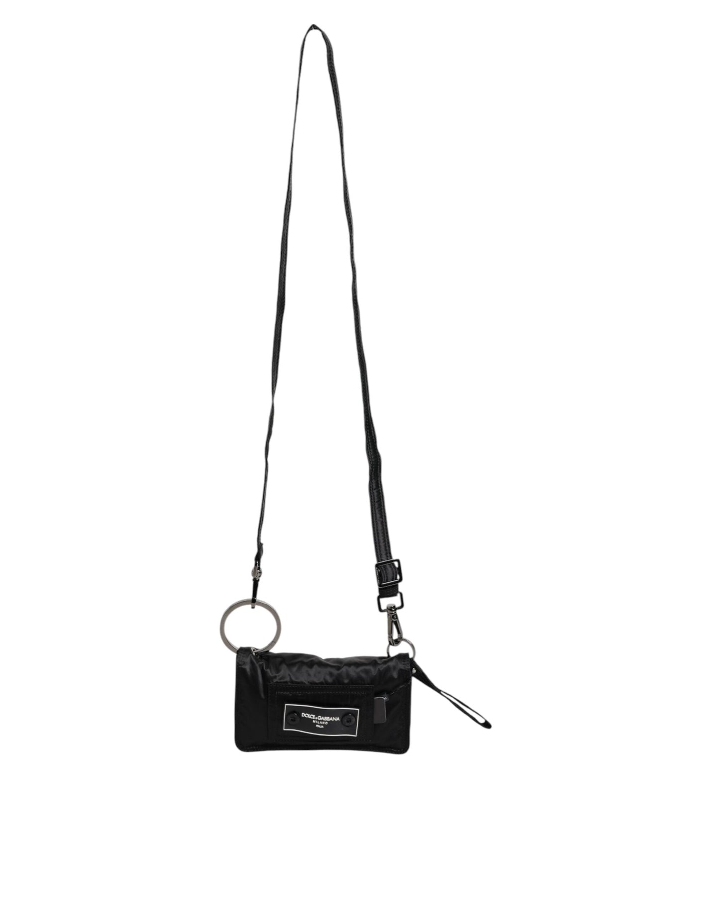 Dolce & Gabbana Black Fabric Logo Two Way Clutch Crossbody Bag Dolce & Gabbana