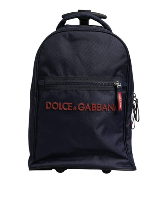 Dolce & Gabbana Blue Red Polyester Kids Back Pack Wheel Suitcase Bag Dolce & Gabbana