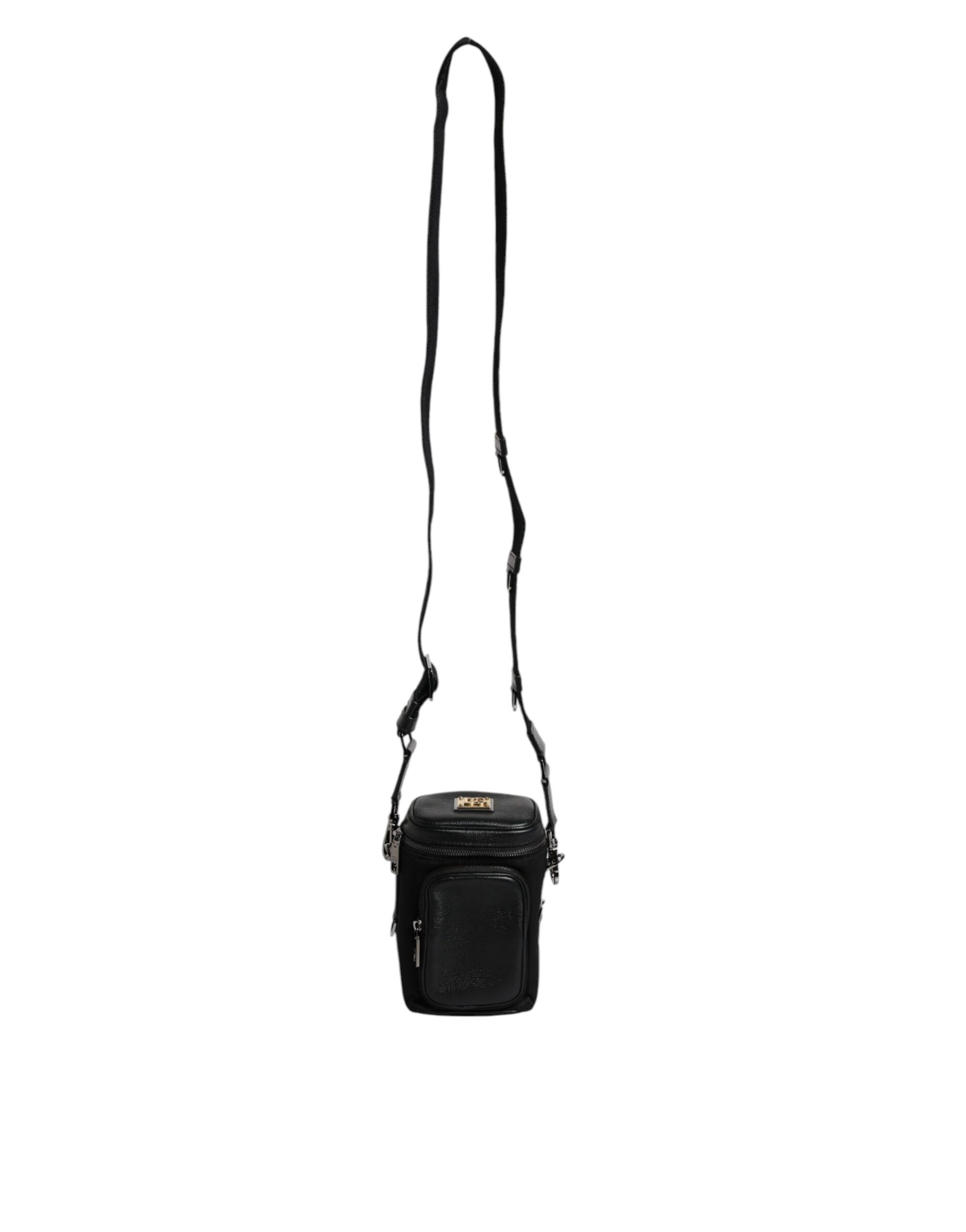 Dolce & Gabbana Black Leather Logo Purse Crossbody Camera Bag Dolce & Gabbana