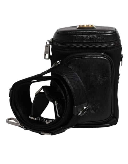 Dolce & Gabbana Black Leather Logo Purse Crossbody Camera Bag Dolce & Gabbana