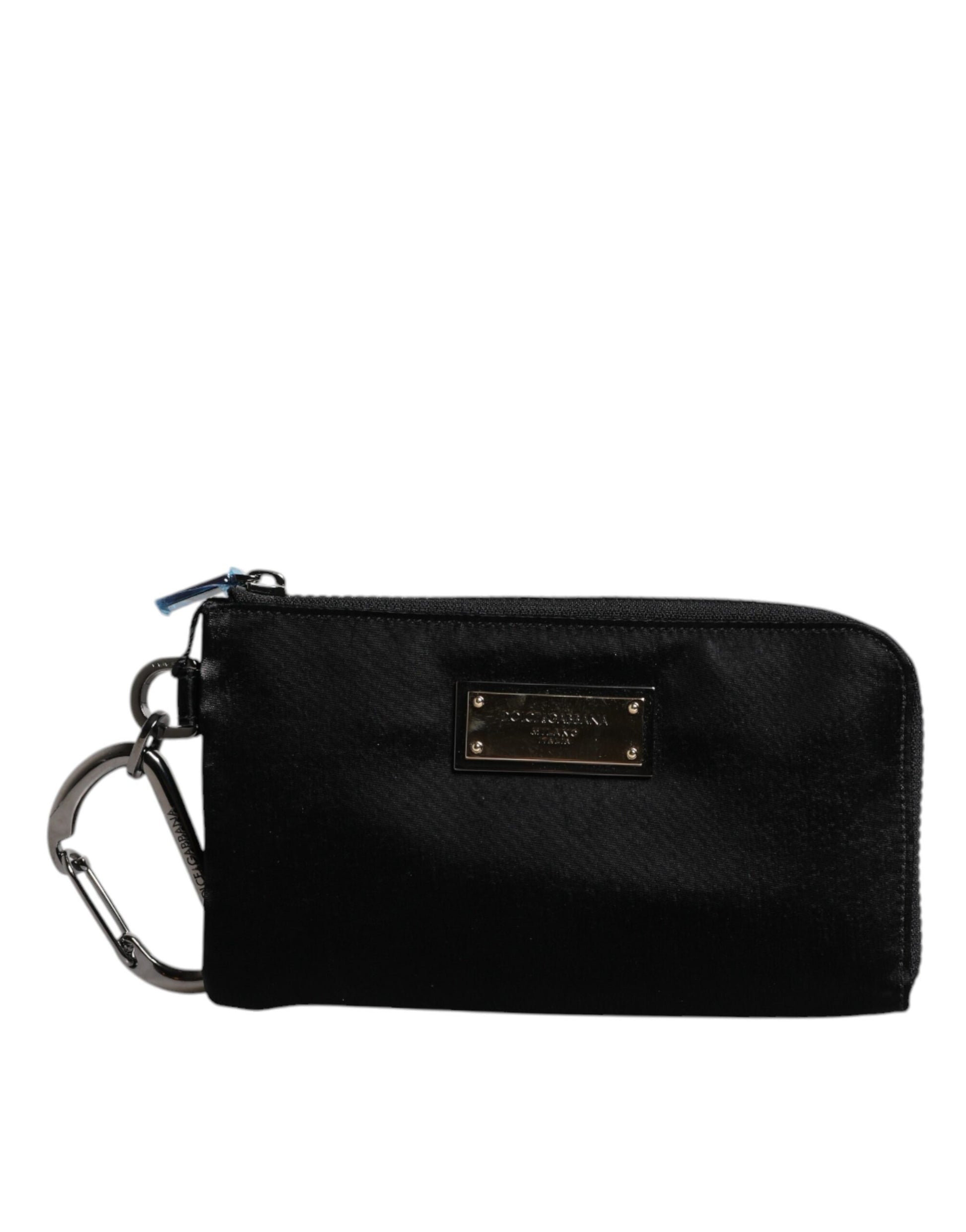 Dolce & Gabbana Black Nylon Logo Plaque Keyring Pouch Clutch Bag Dolce & Gabbana