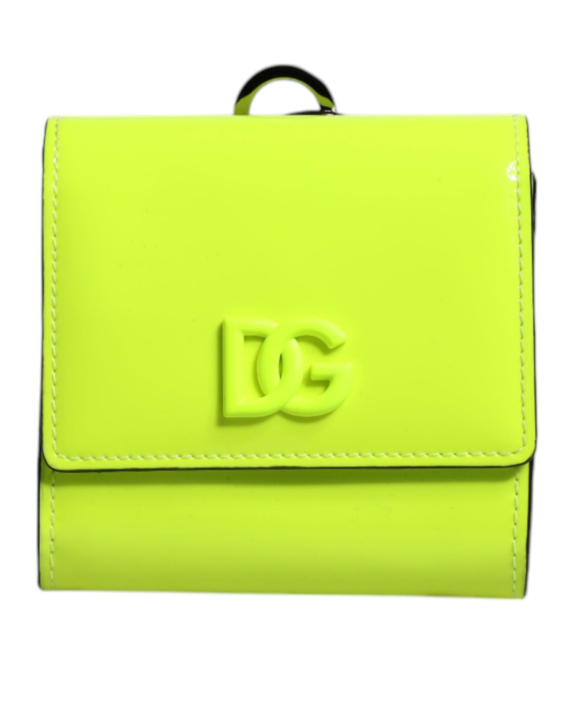 Dolce & Gabbana Yellow Green Bifold DG Logo Neck Strap Cardholder Wallet Dolce & Gabbana