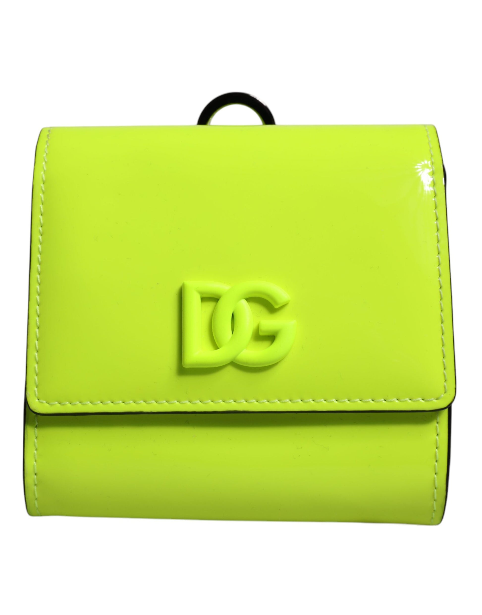 Dolce & Gabbana Yellow Green Bifold DG Logo Neck Strap Cardholder Wallet Dolce & Gabbana