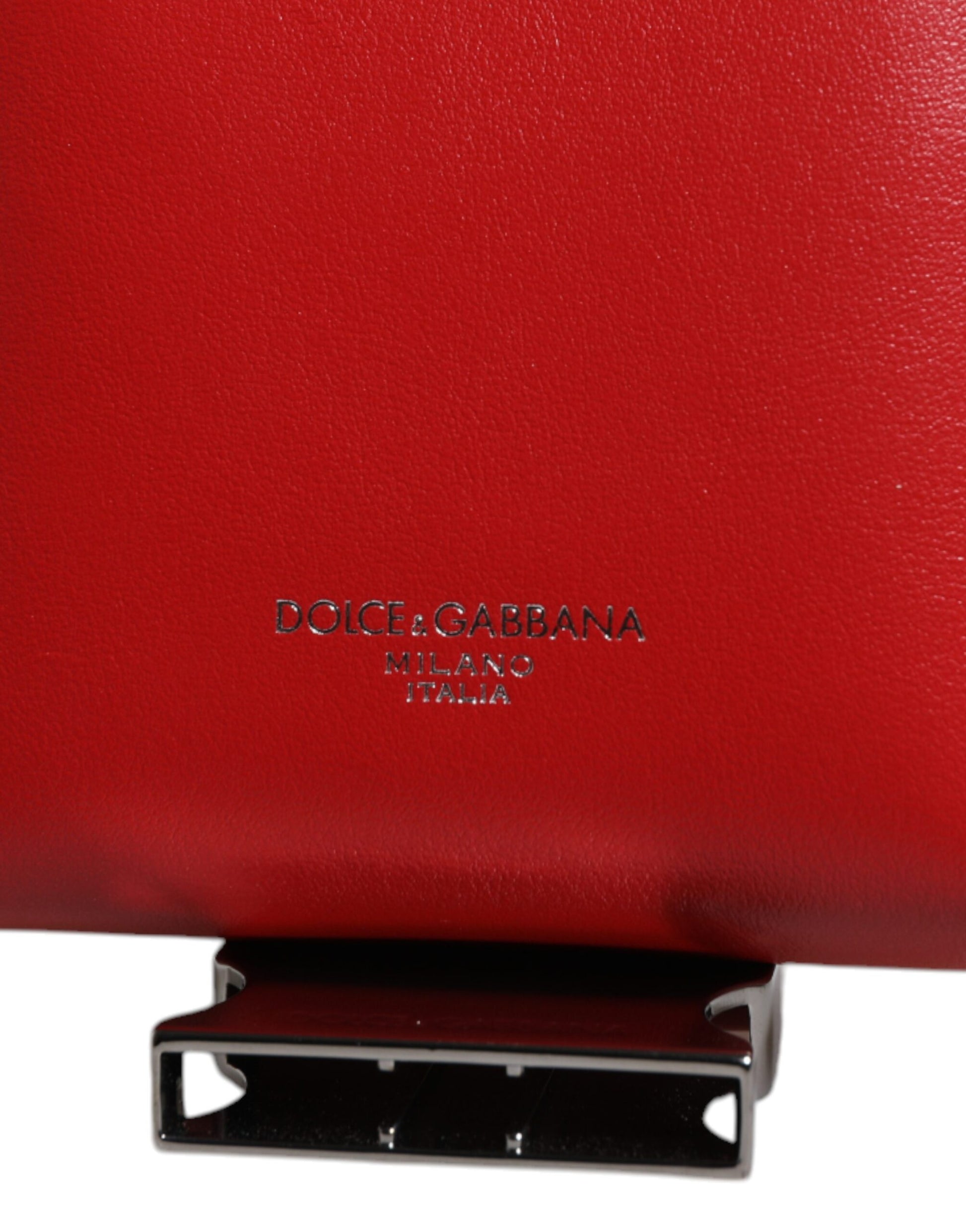 Dolce & Gabbana Red Leather Logo Zip Around Card Holder Wide Strap Wallet Copy Dolce & Gabbana