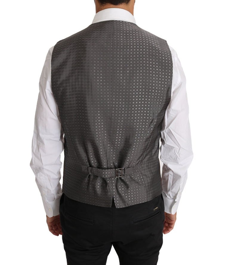 Dolce & Gabbana Brown Wool Silk Waistcoat Vest Dolce & Gabbana
