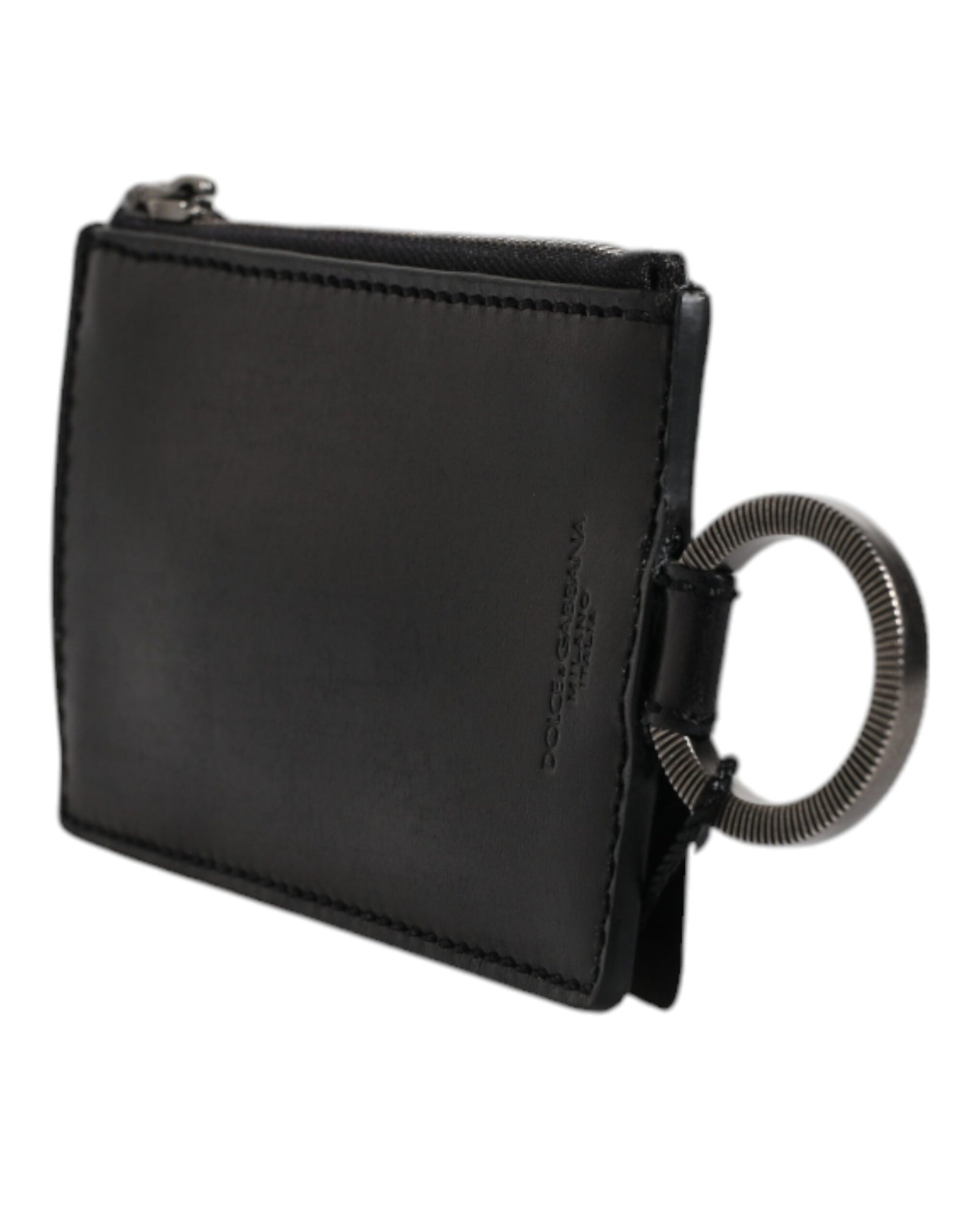 Dolce & Gabbana Black Horse Leather Lanyard Logo Card Holder Wallet Dolce & Gabbana