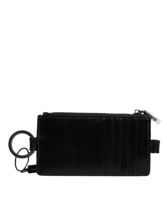 Dolce & Gabbana Black Horse Leather Lanyard Logo Card Holder Wallet Dolce & Gabbana