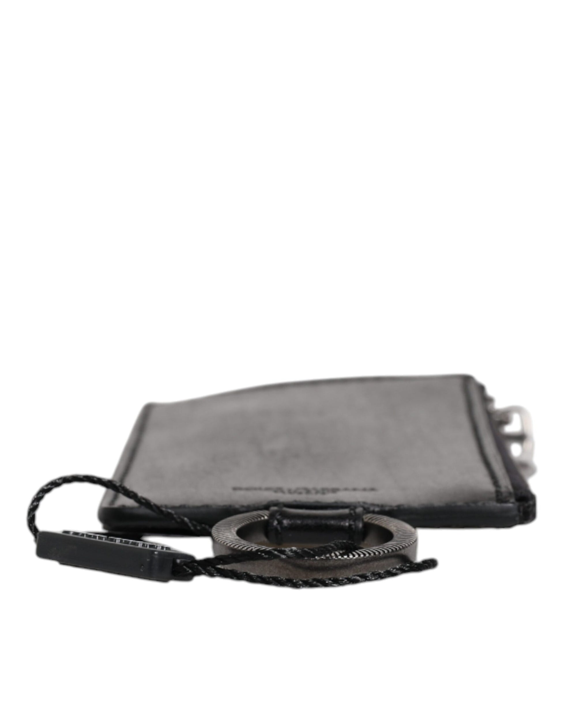 Dolce & Gabbana Black Horse Leather Lanyard Logo Card Holder Wallet Dolce & Gabbana