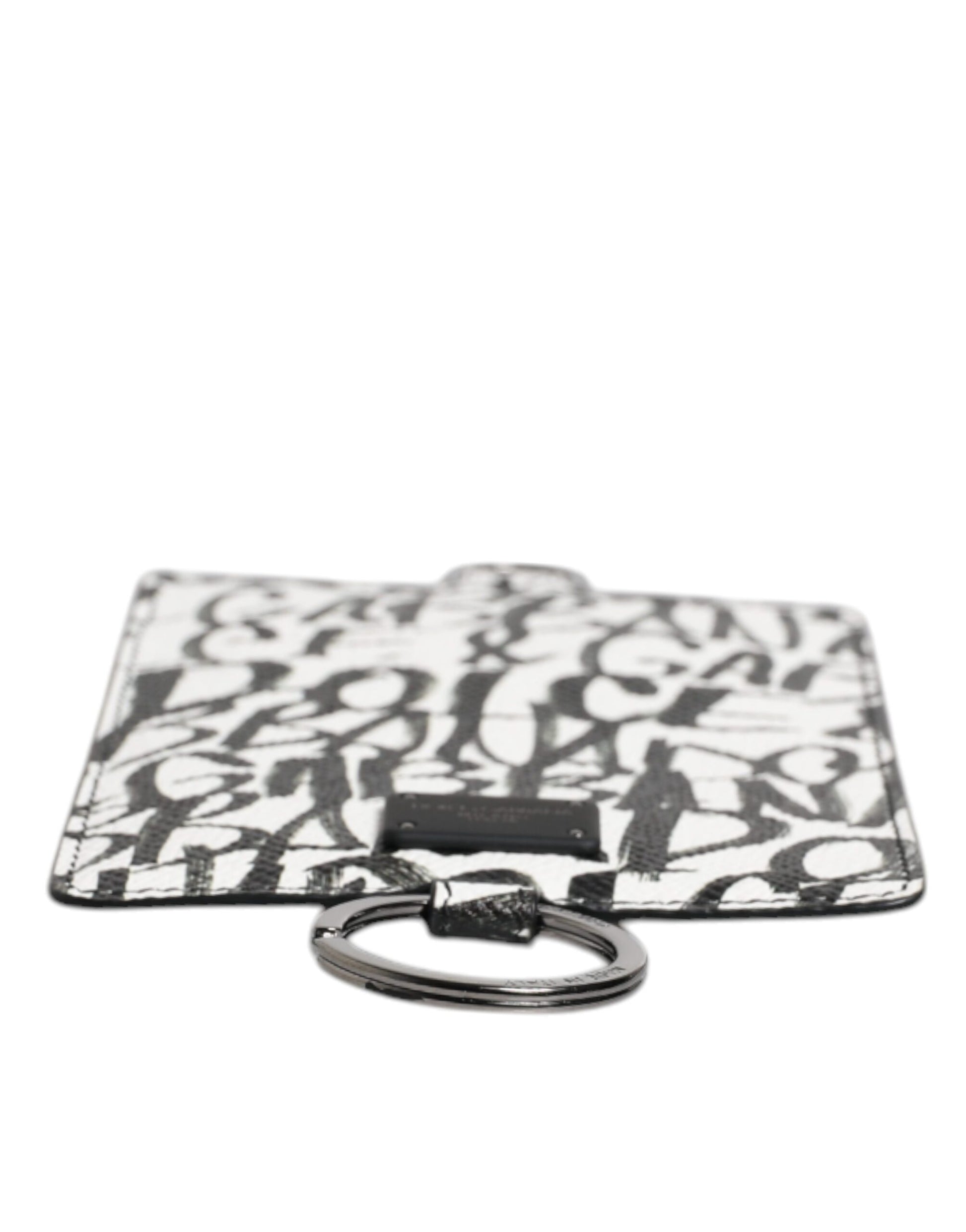 Dolce & Gabbana White Leather Lanyard Logo Print Card Holder Wallet Dolce & Gabbana