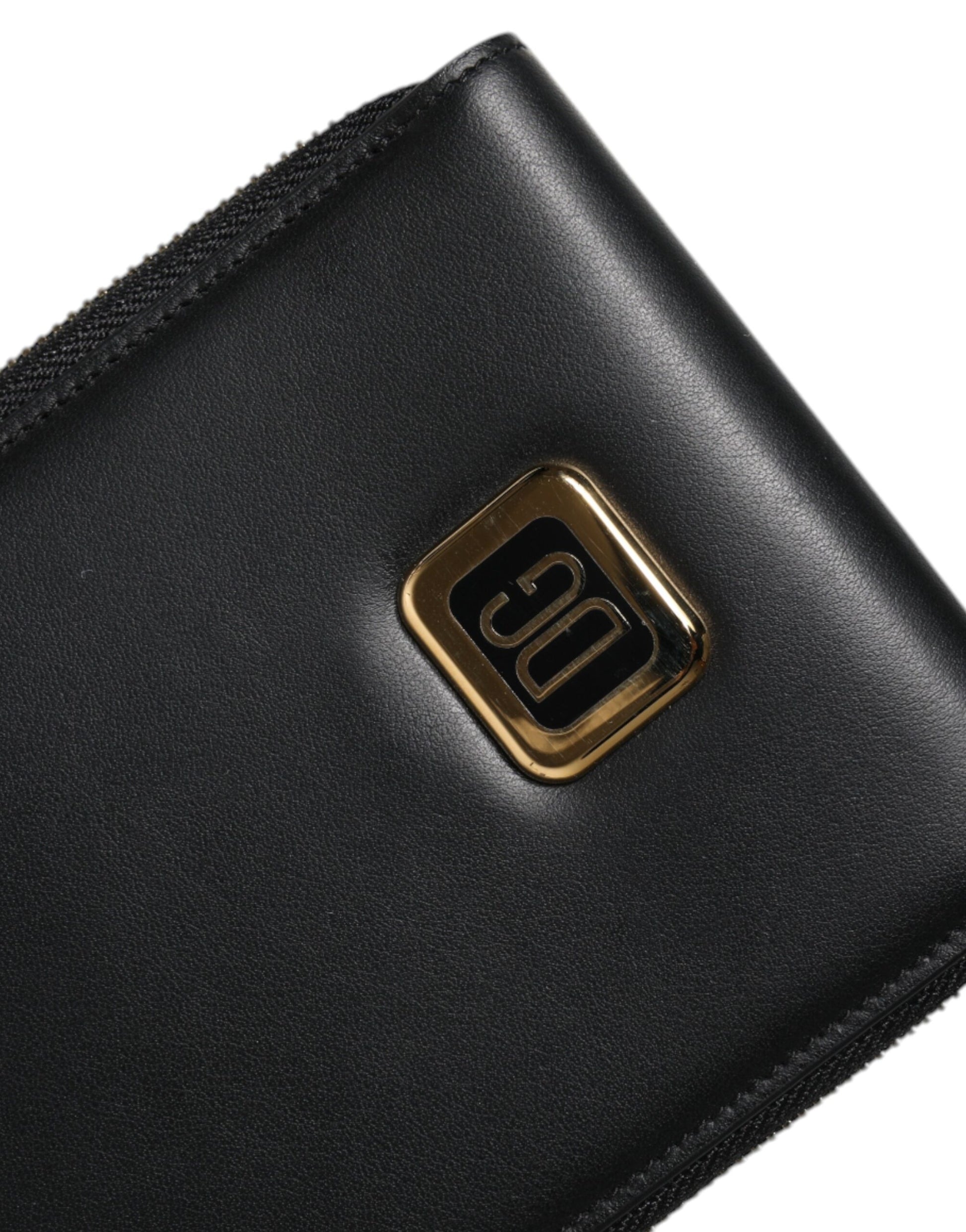 Dolce & Gabbana Black Leather Logo Plaque Neck Strap Card Coin Wallet Dolce & Gabbana