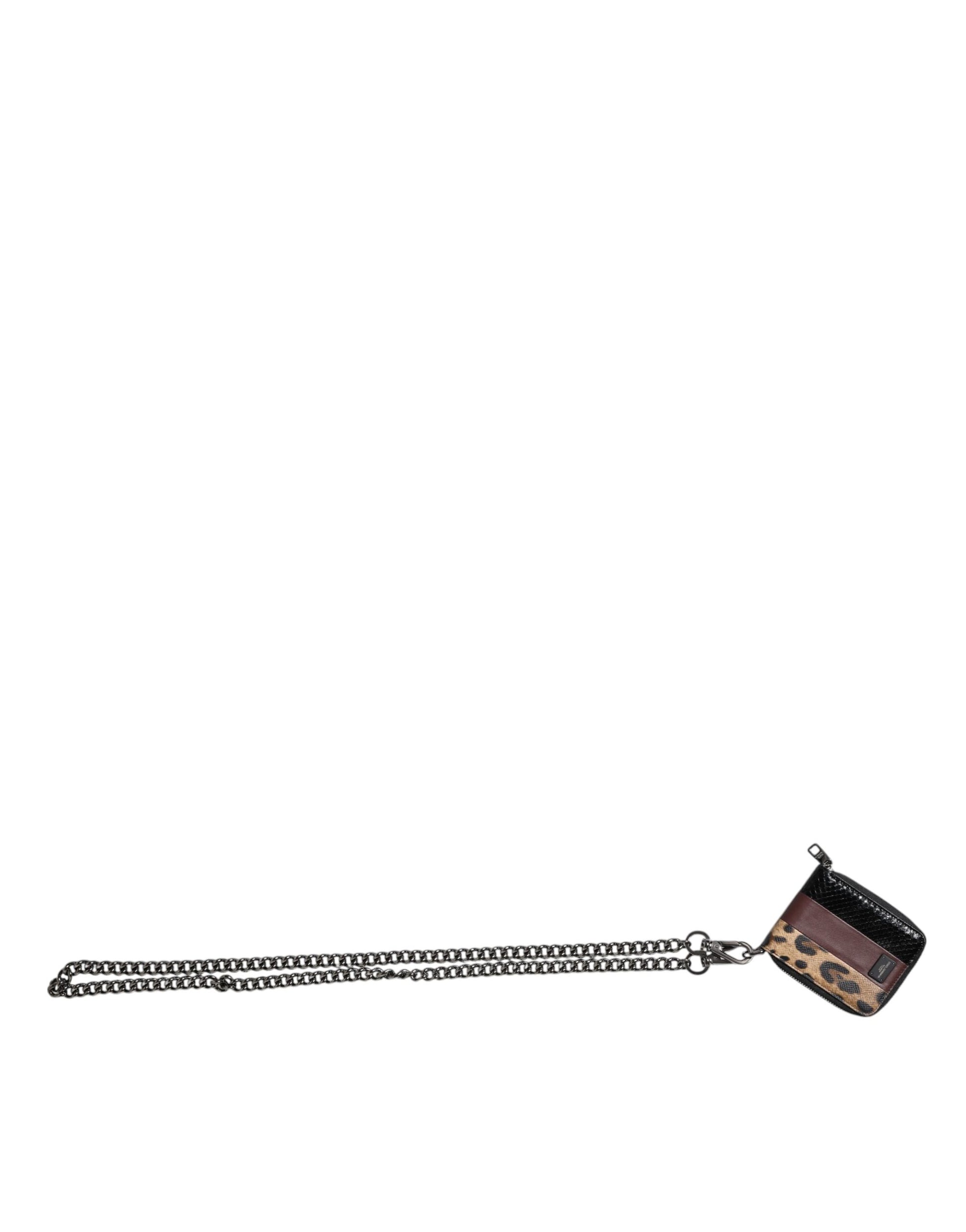 Dolce & Gabbana Multicolor Leopard Leather DG Bifold Card Holder Wallet Dolce & Gabbana