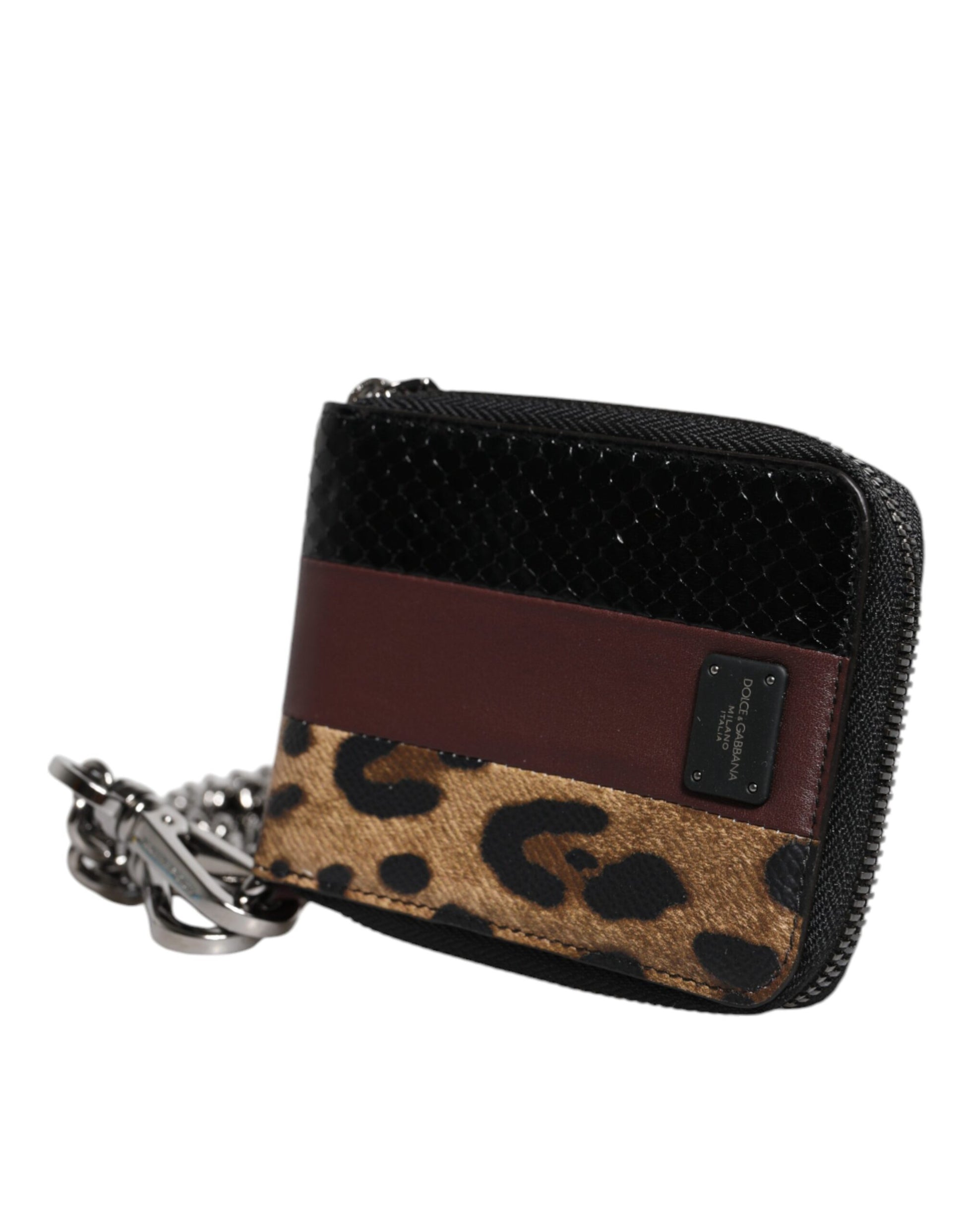Dolce & Gabbana Multicolor Leopard Leather DG Bifold Card Holder Wallet Dolce & Gabbana