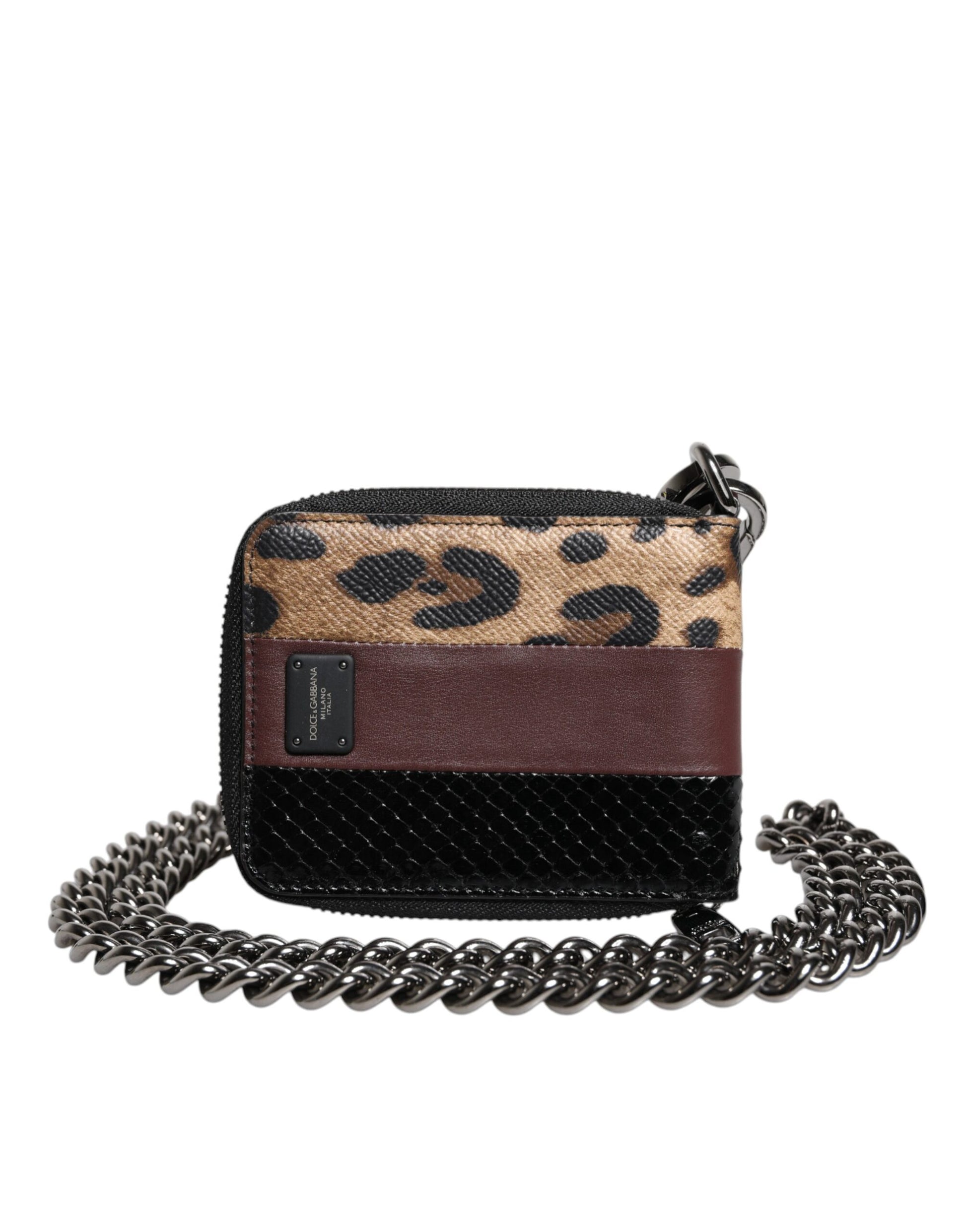 Dolce & Gabbana Multicolor Leopard Leather DG Bifold Card Holder Wallet Dolce & Gabbana