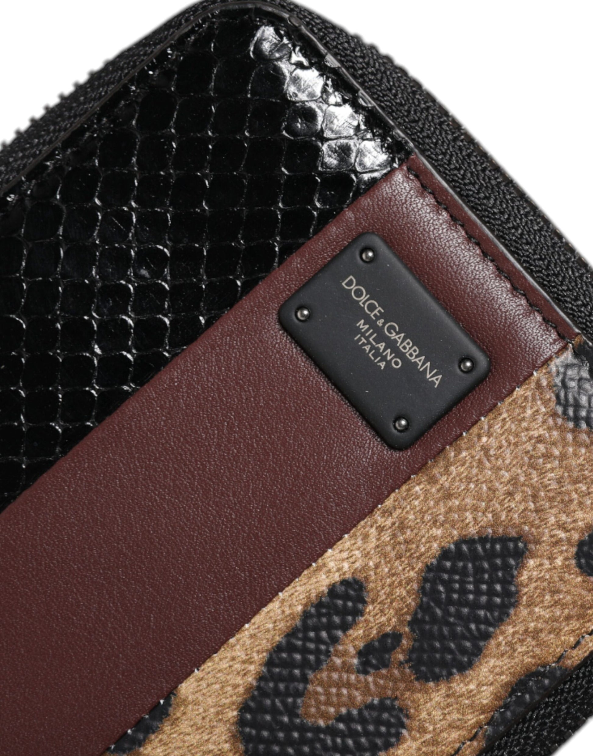Dolce & Gabbana Multicolor Leopard Leather DG Bifold Card Holder Wallet Dolce & Gabbana