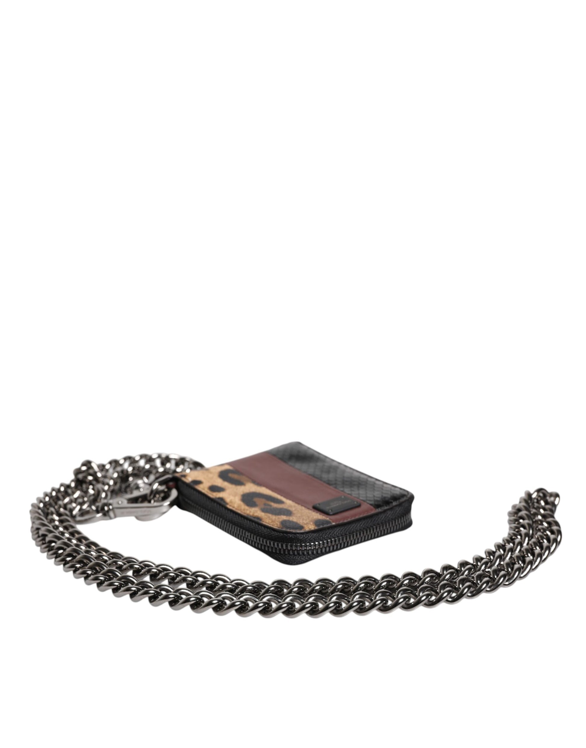 Dolce & Gabbana Multicolor Leopard Leather DG Bifold Card Holder Wallet Dolce & Gabbana