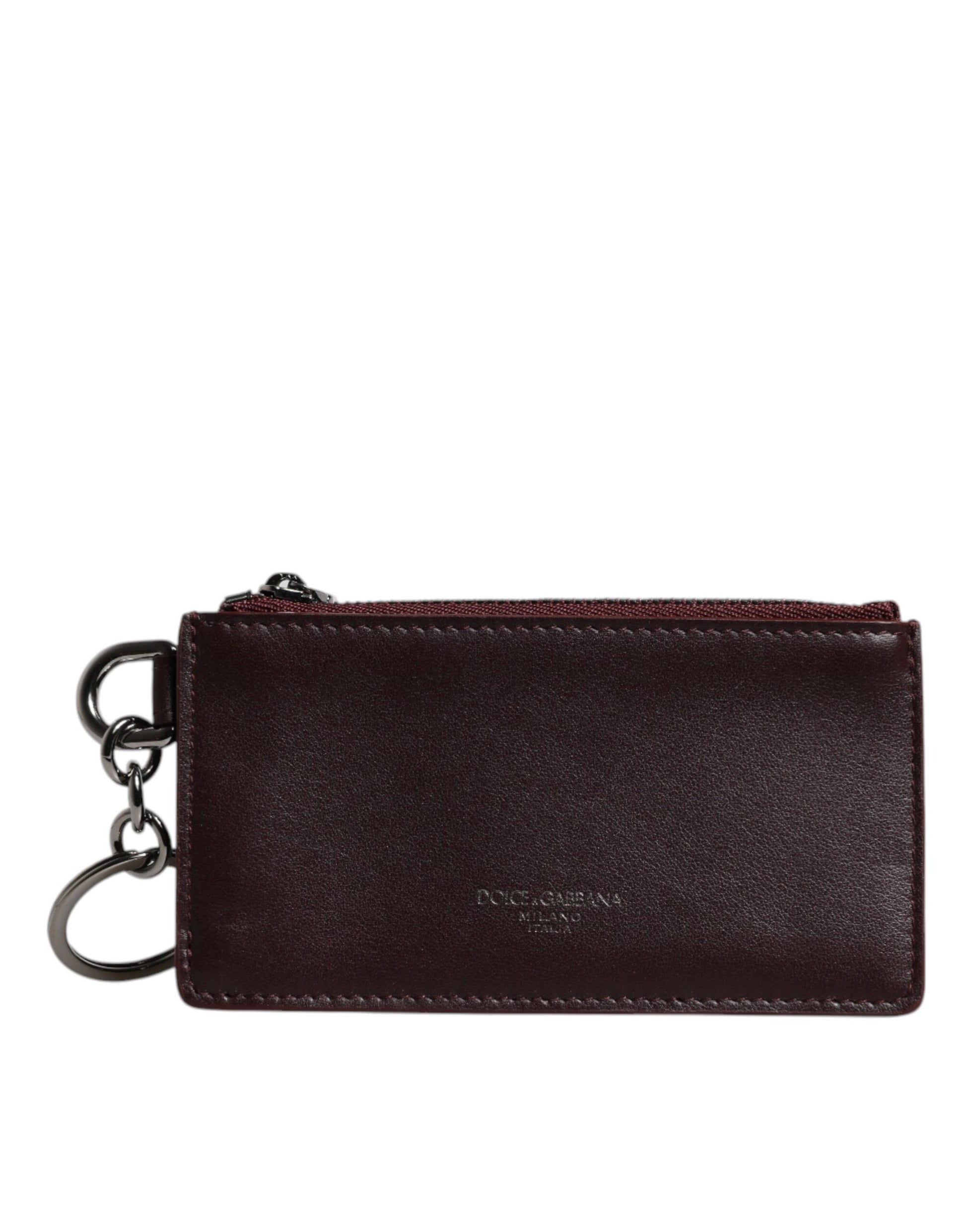 Dolce & Gabbana Brown Calfskin Leather DG Logo Card Holder Wallet Dolce & Gabbana