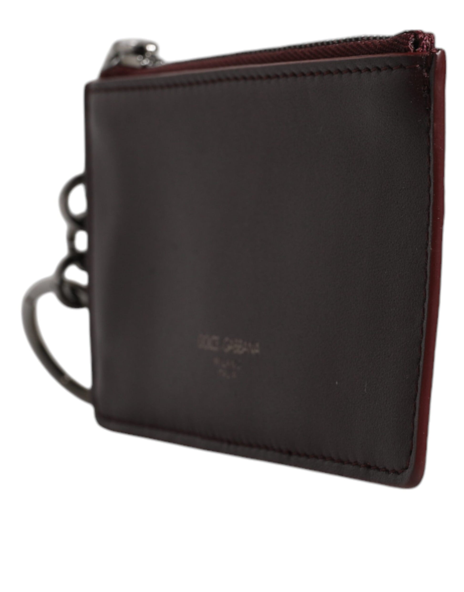 Dolce & Gabbana Brown Calfskin Leather DG Logo Card Holder Wallet Dolce & Gabbana