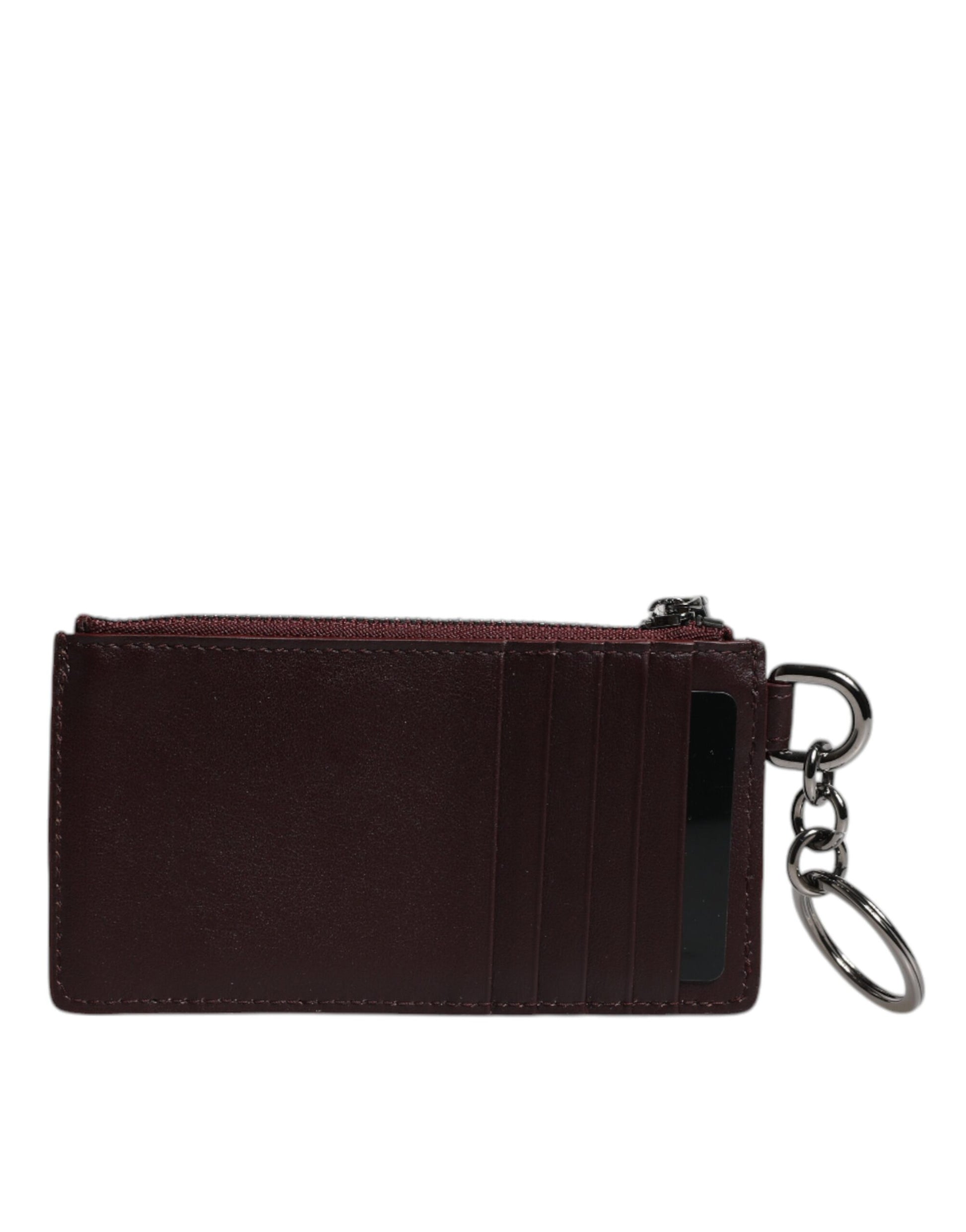 Dolce & Gabbana Brown Calfskin Leather DG Logo Card Holder Wallet Dolce & Gabbana