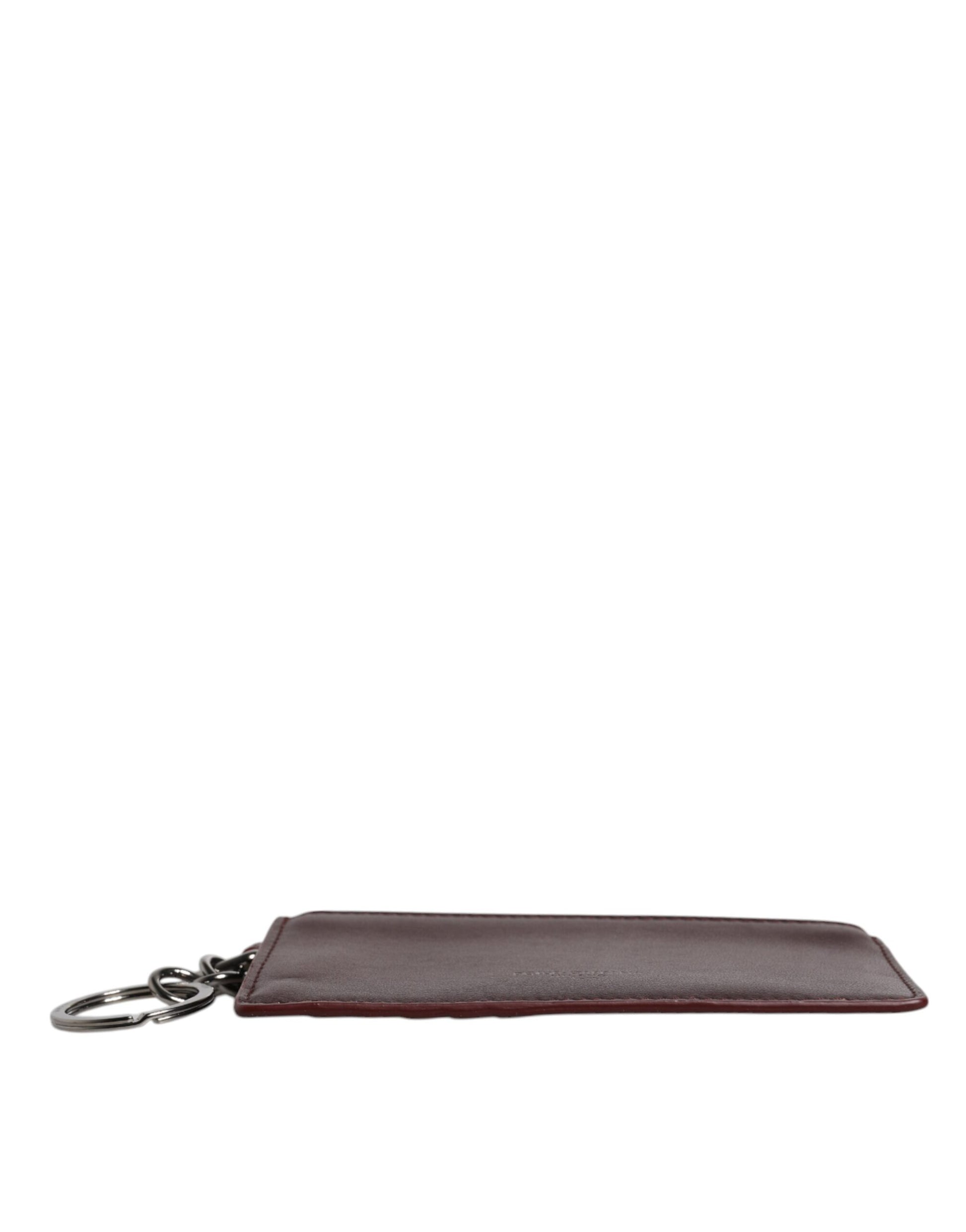 Dolce & Gabbana Brown Calfskin Leather DG Logo Card Holder Wallet Dolce & Gabbana
