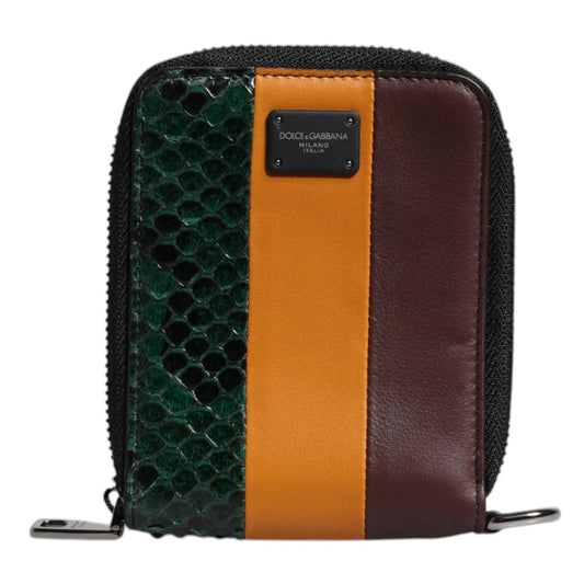 Dolce & Gabbana Multicolor Exotic Leather DG Bifold Card Holder Wallet Dolce & Gabbana