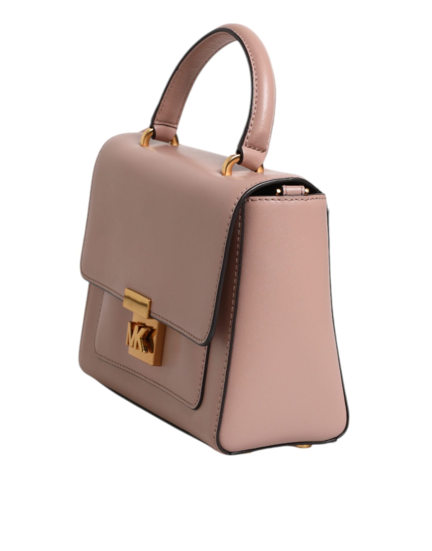 Michael Kors Pink Leather Logo Plaque Crossbody MINDY Satchel Bag Michael Kors