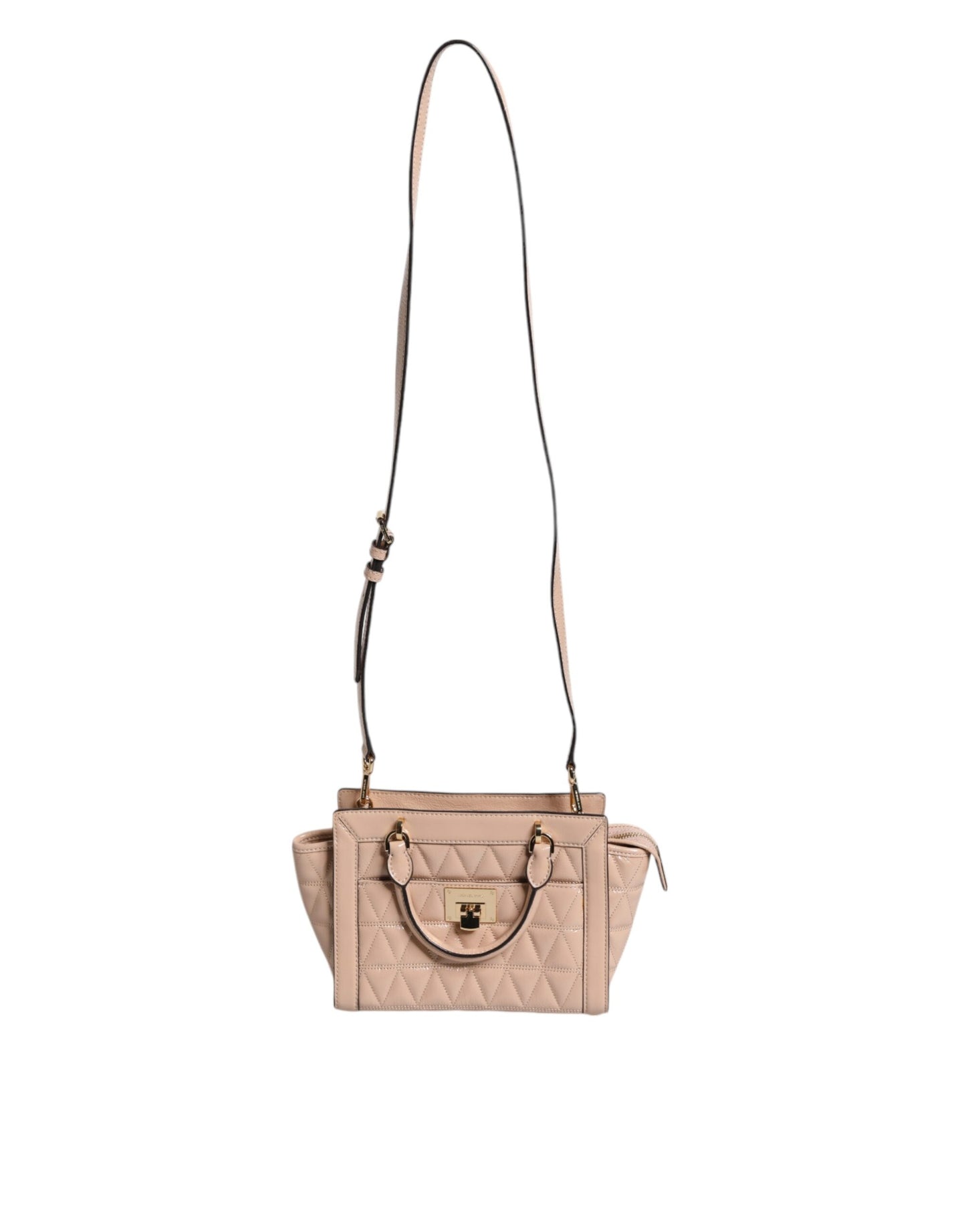 Michael Kors Peach Quilted Leather Logo Crossbody VIVIANNE Messenger Bag Michael Kors