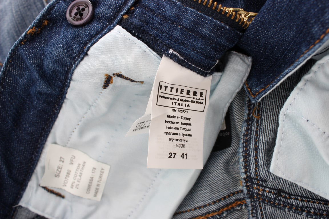 Cavalli Blue Wash Cotton Stretch Boot Cut Jeans Cavalli