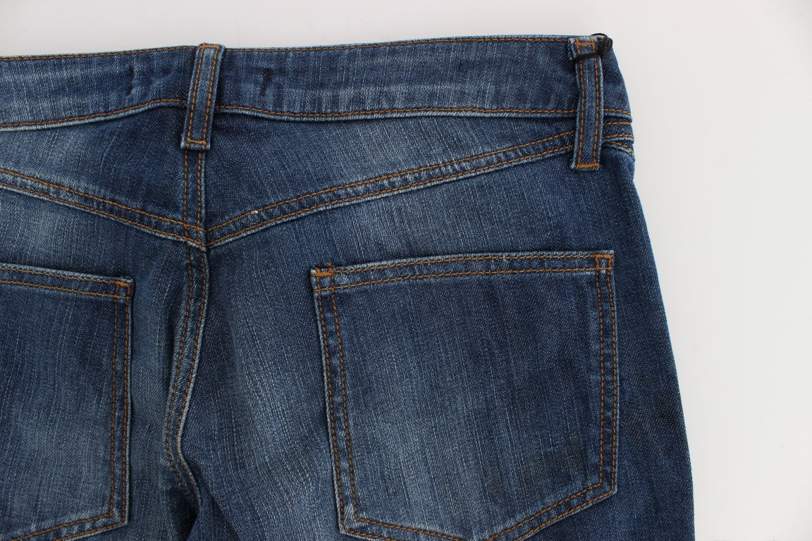 Cavalli Blue Wash Cotton Stretch Boot Cut Jeans Cavalli