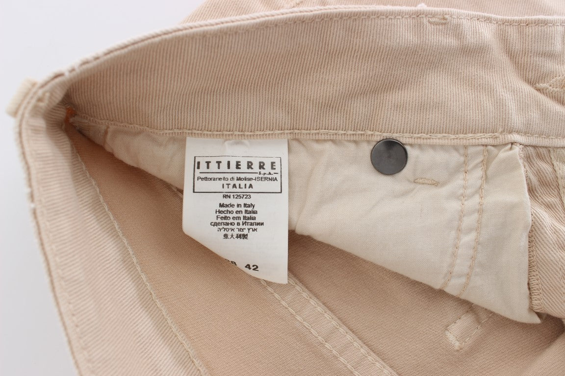 Cavalli Beige Wash Slim Fit Cotton Stretch Jeans Cavalli