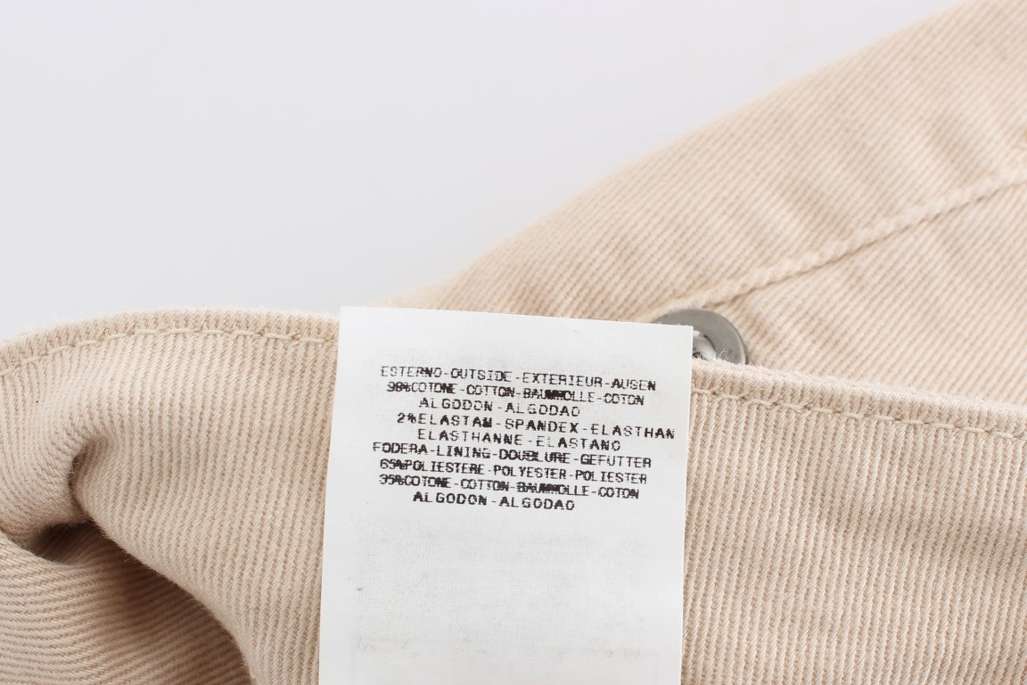 Cavalli Beige Wash Slim Fit Cotton Stretch Jeans Cavalli