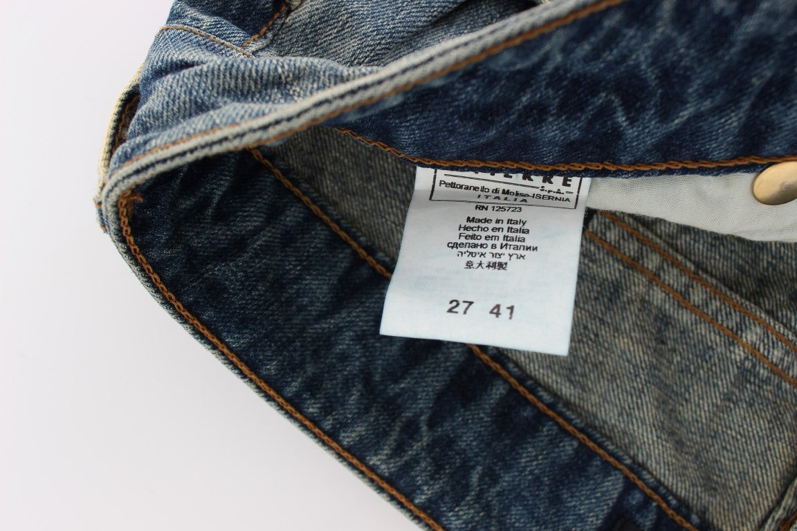 Cavalli Blue Cotton Low Waist Jeans Cavalli