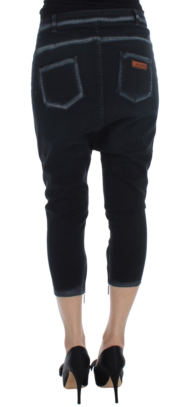 Cavalli Blue Cotton Stretch Baggy Relax Jeans Cavalli