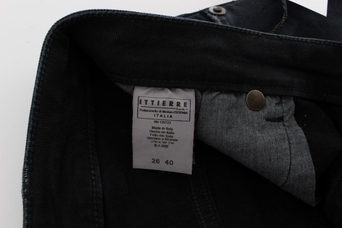 Cavalli Blue Cotton Stretch Baggy Relax Jeans Cavalli