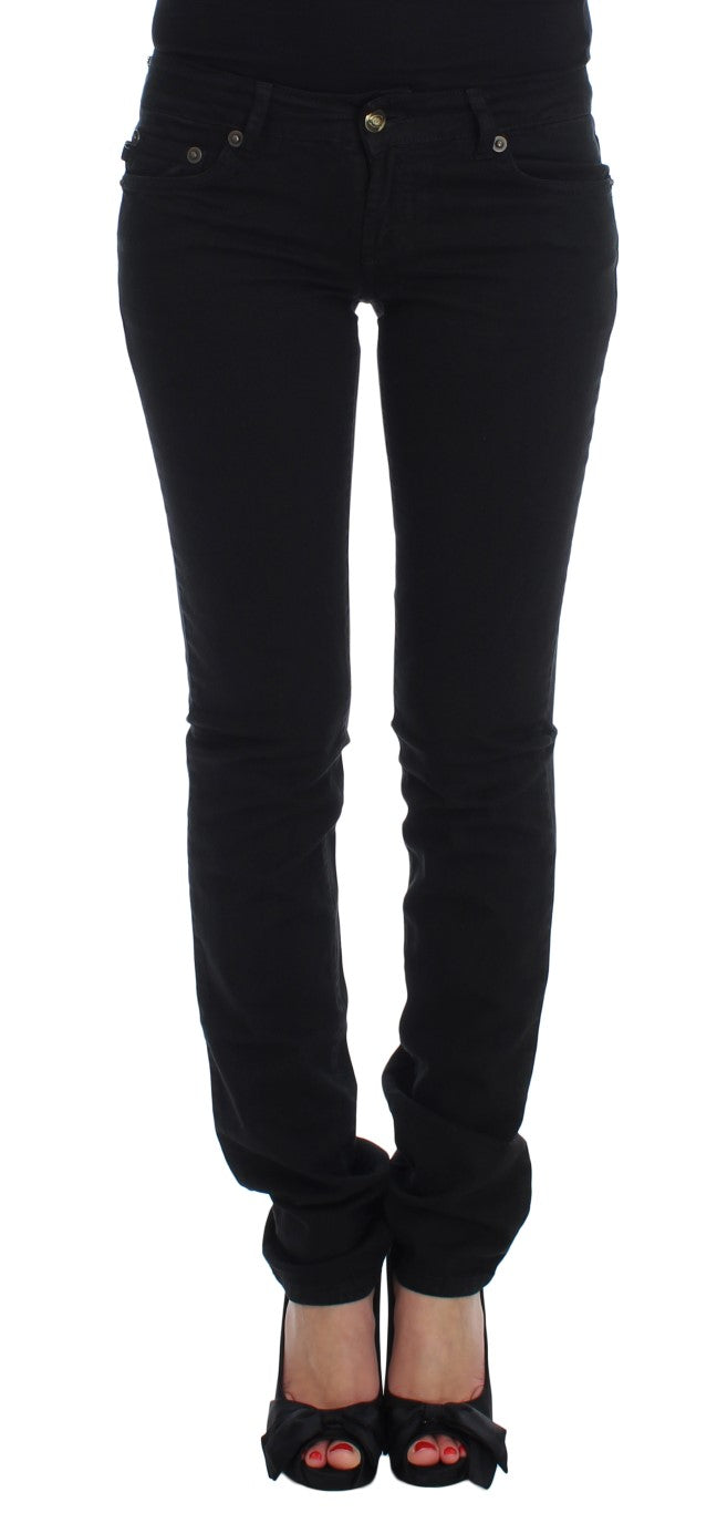 Cavalli Black Cotton Stretch Slim Skinny Fit Jeans Cavalli