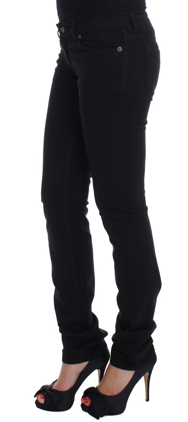 Cavalli Black Cotton Stretch Slim Skinny Fit Jeans Cavalli
