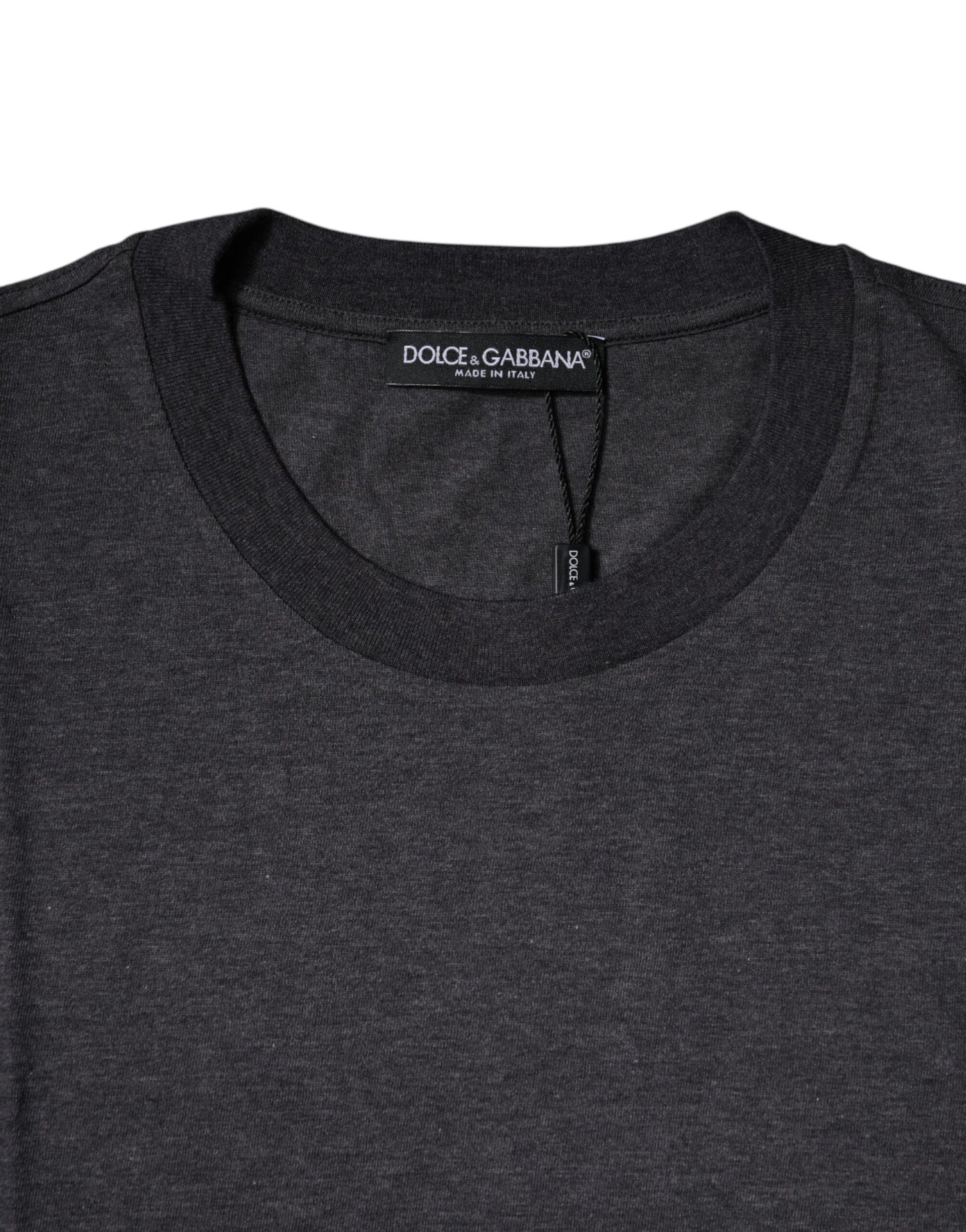 Dolce & Gabbana Dark Gray Crew Neck Short Sleeves T-shirt Dolce & Gabbana