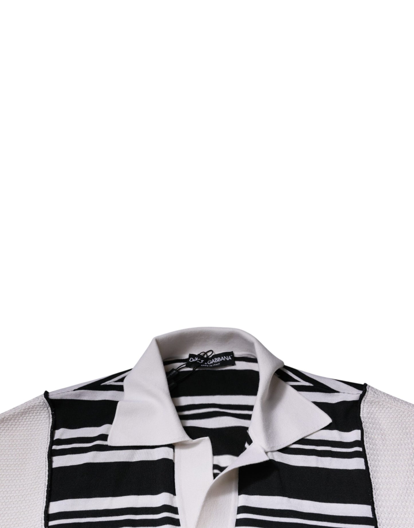Dolce & Gabbana Black White Stripes Collared Polo T-shirt Dolce & Gabbana
